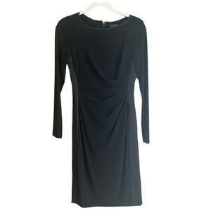 Ralph Lauren little black dress with tuxedo sides and waist etching in size 4